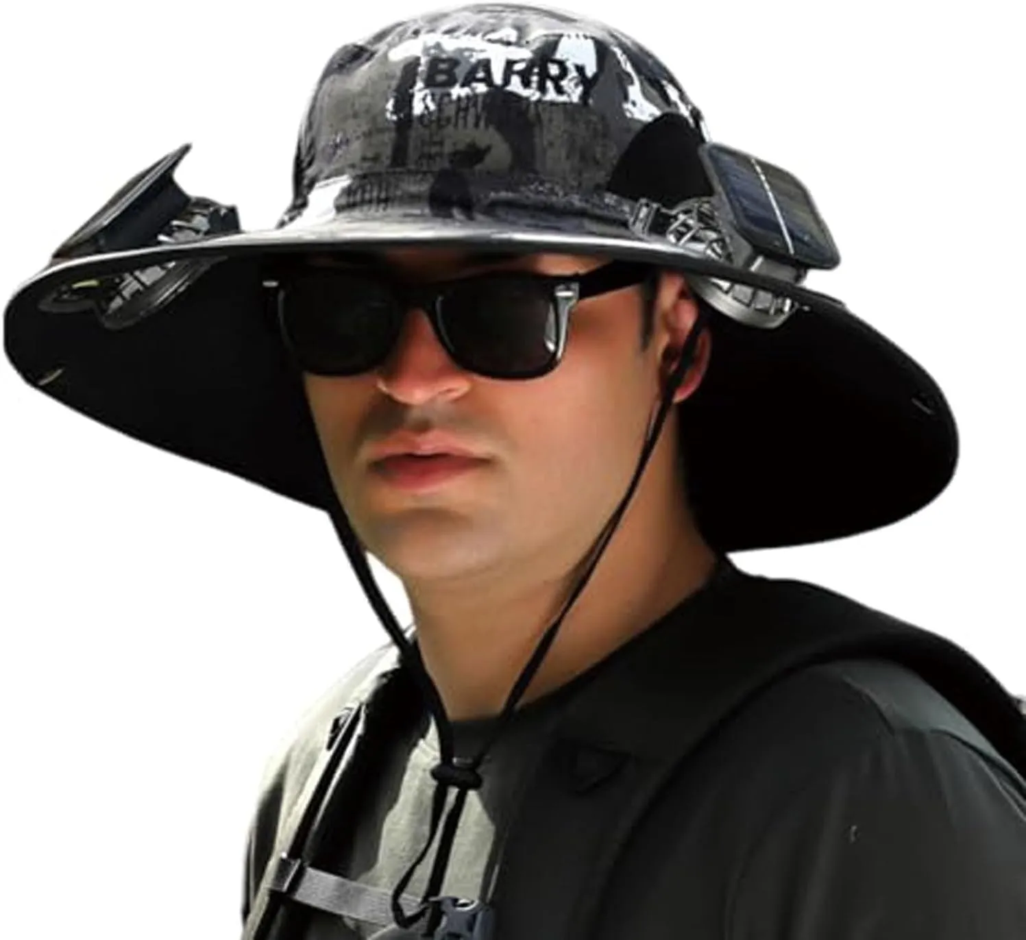 Outdoor Wide Brim Sun Hat with 2 Solar Fan - 2025 Sun Bucket Hat for Men&Women, UPF 50  Bucket Fishing Beach Hat Fan Built in