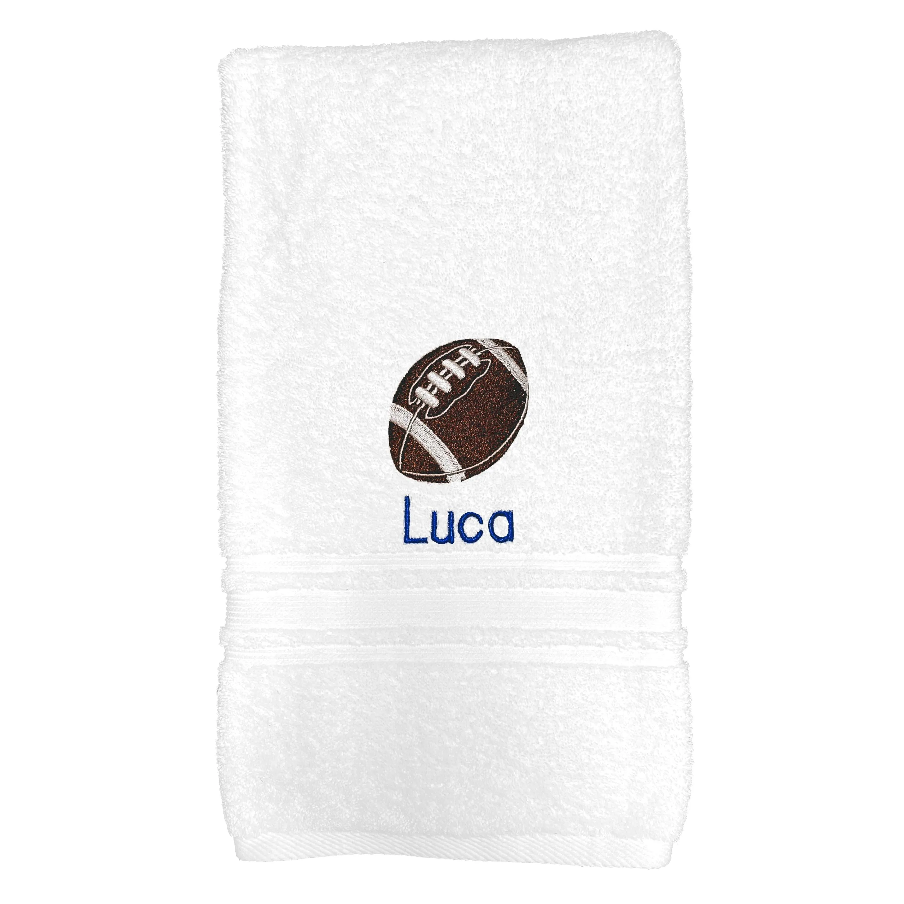 Personalized Football Emoji Bath Towel - 30" x 58"