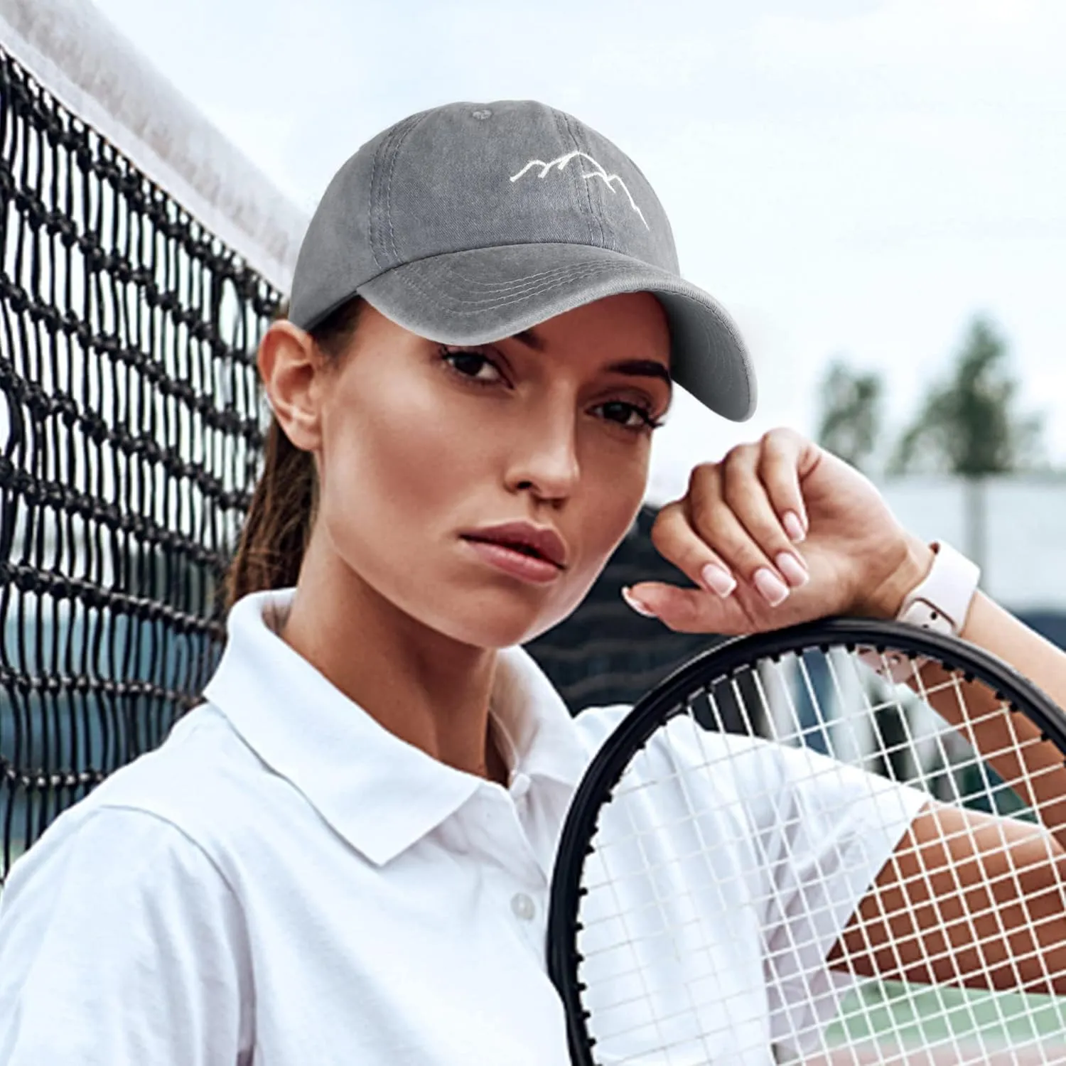 Ponytail Hats for Women - Distressed Hat with Ponytail Hole for Women Baseball Cap