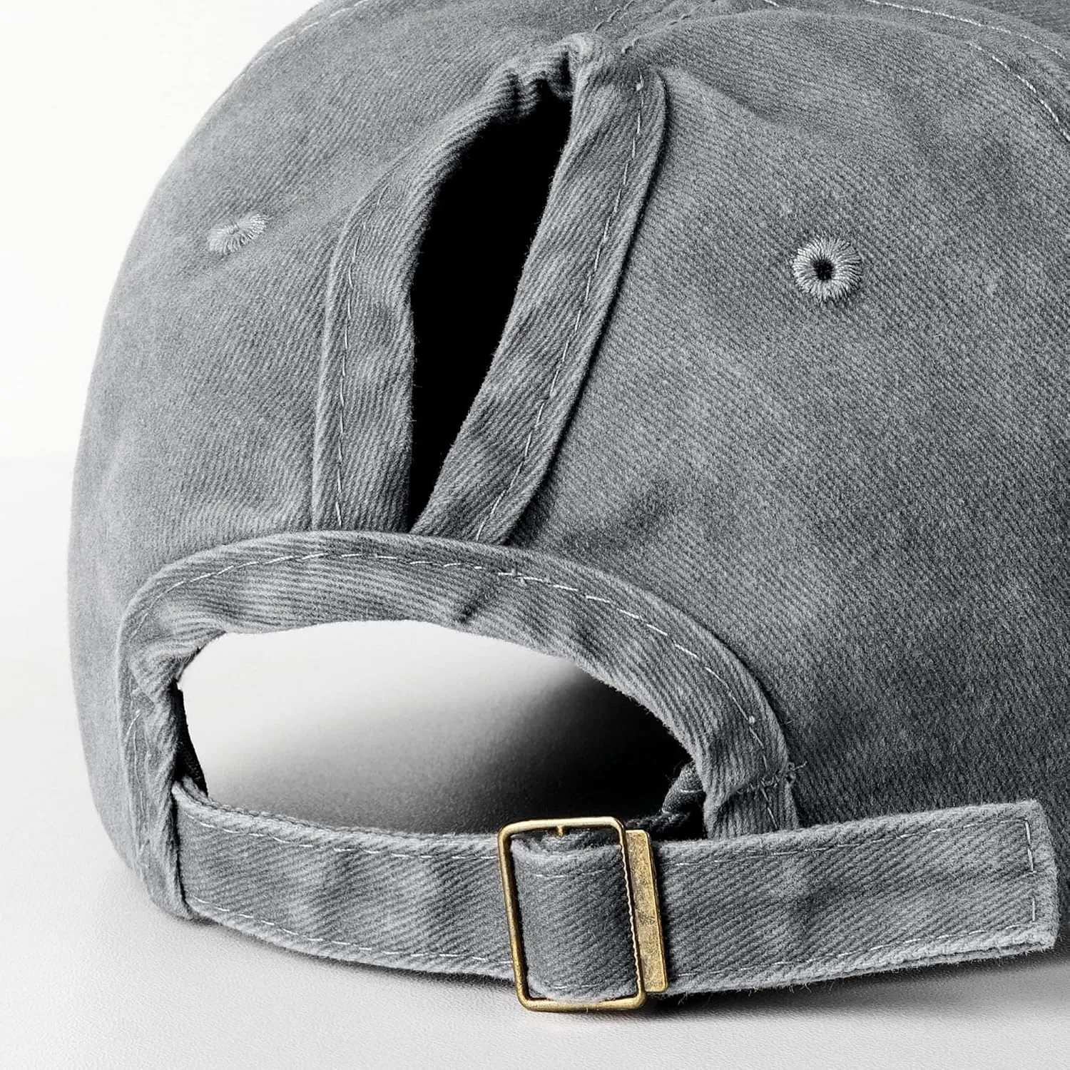 Ponytail Hats for Women - Distressed Hat with Ponytail Hole for Women Baseball Cap