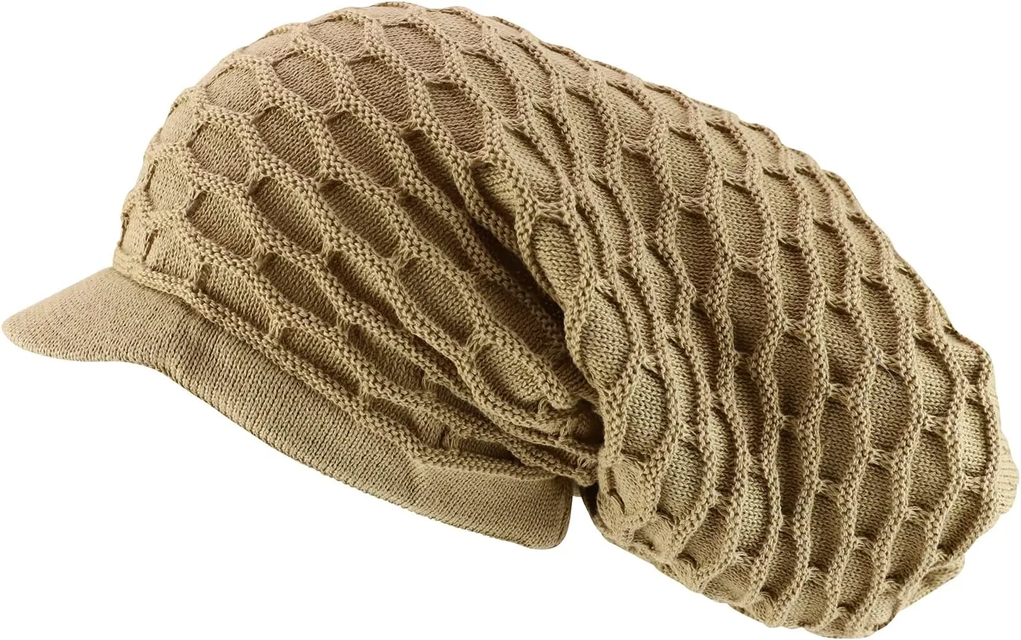 Rasta RGY Dreadlock Reggae Cotton Oversize Long Beanie Visor Cap