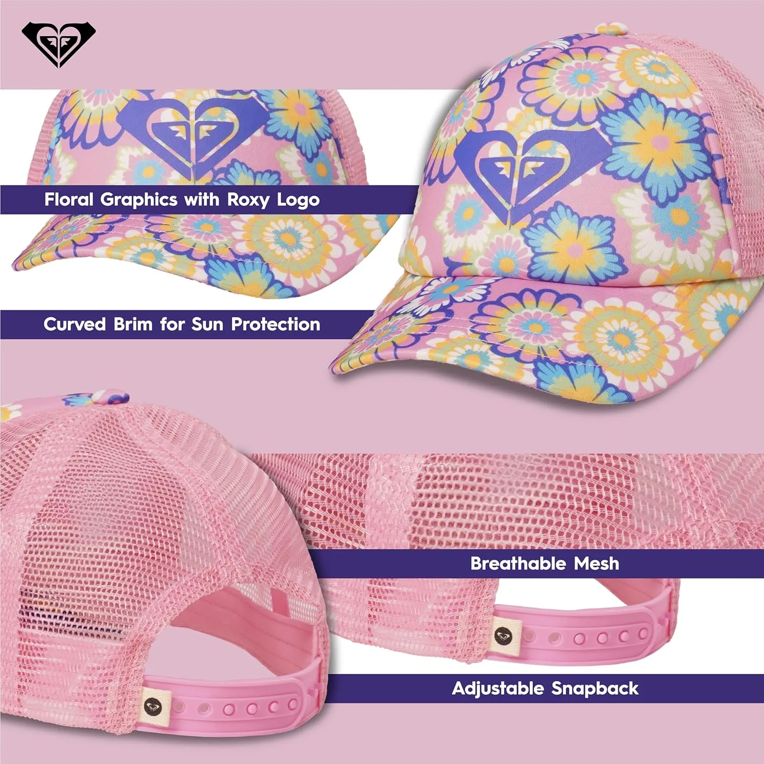 Roxy Girls' Sweet Emotions Trucker Hat