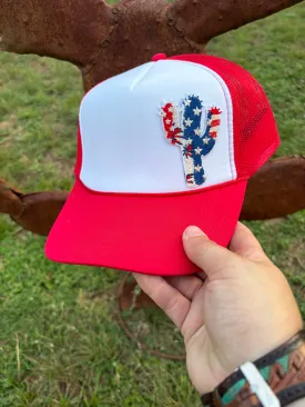 R/W Patriotic Cactus Hat