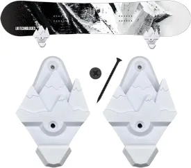 Snowboard Wall Mount Storage  Damage-Free Snowboard Hanger, Hook to Securely Store Gear, Hang and Display Snow Boards and Gloves, Gear Organizer (True White)