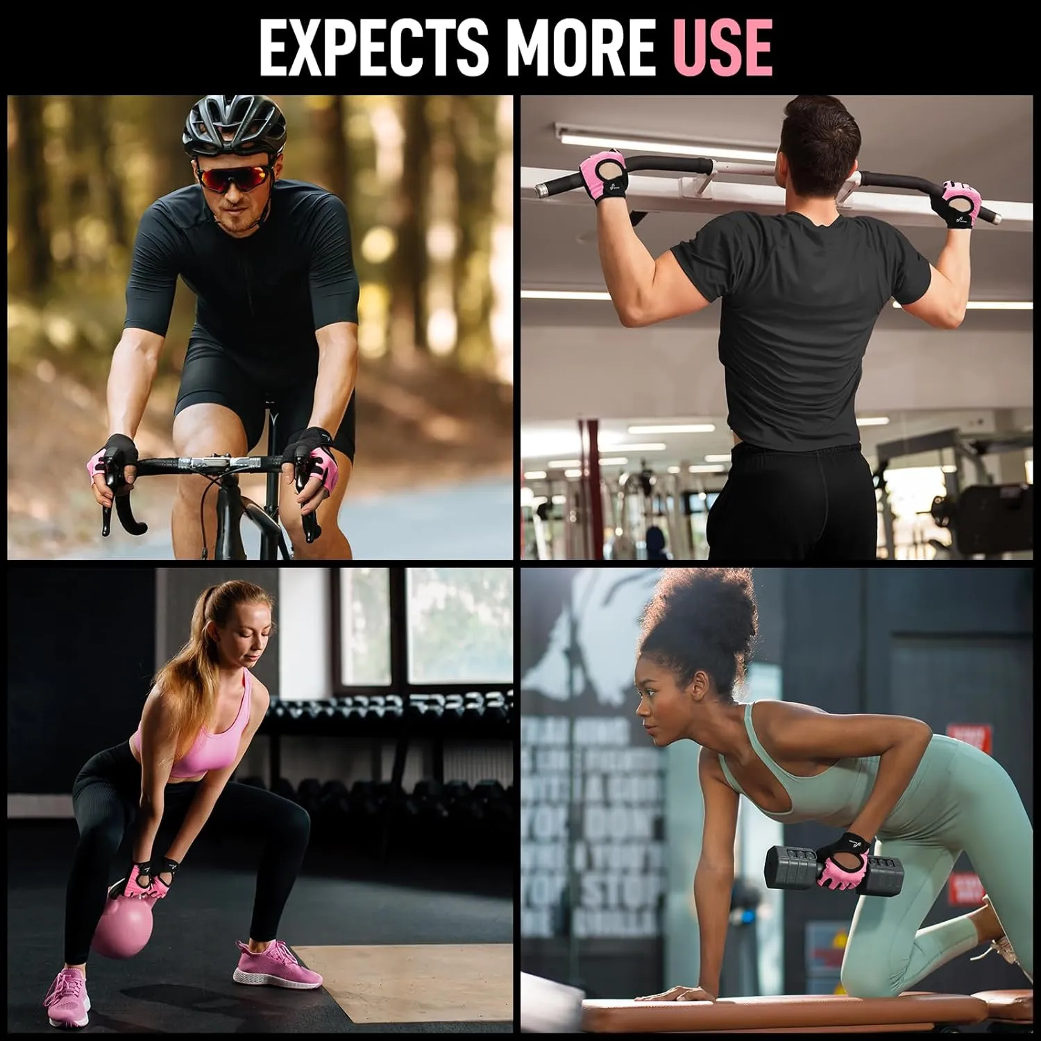 Sportneer Workout Gloves for Men & Women, Full Palm Protection Breathable Exercise Gloves w/Curved Open Back, Lightweight Fitness Gloves for Pull Up, Dumbbells, Yoga, Gym, Cycling, Rowing(Large)