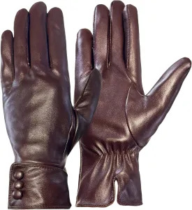 Tomily Women's Winter Leather Gloves,Touch Screen Outdoor Fleece Lined Windproof Driving Dress Gloves