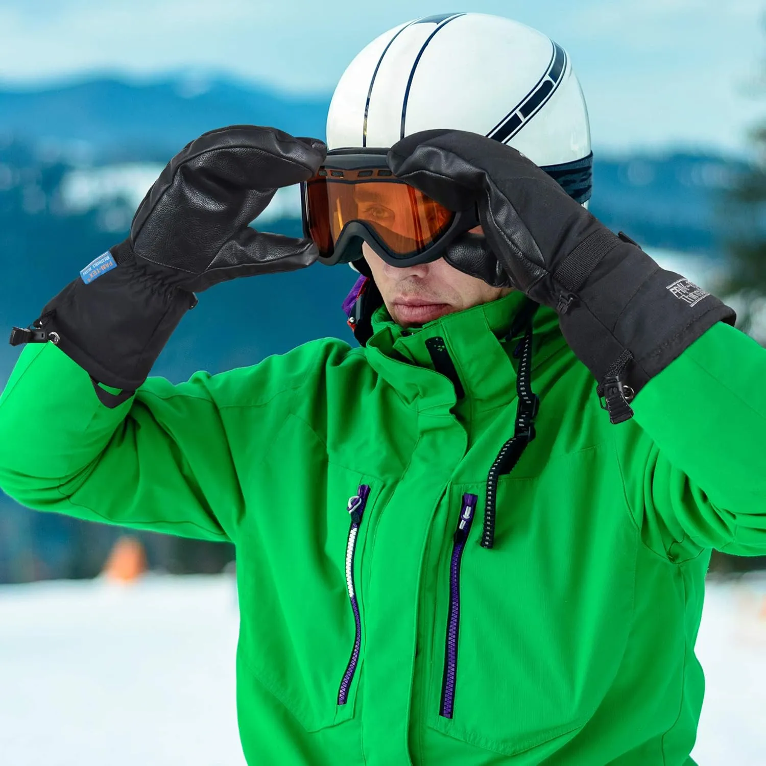 Waterproof Winter 3-Finger Ski Gloves Warm Insulated Snow Mittens for Cold Weather Snowboard Snowmobile