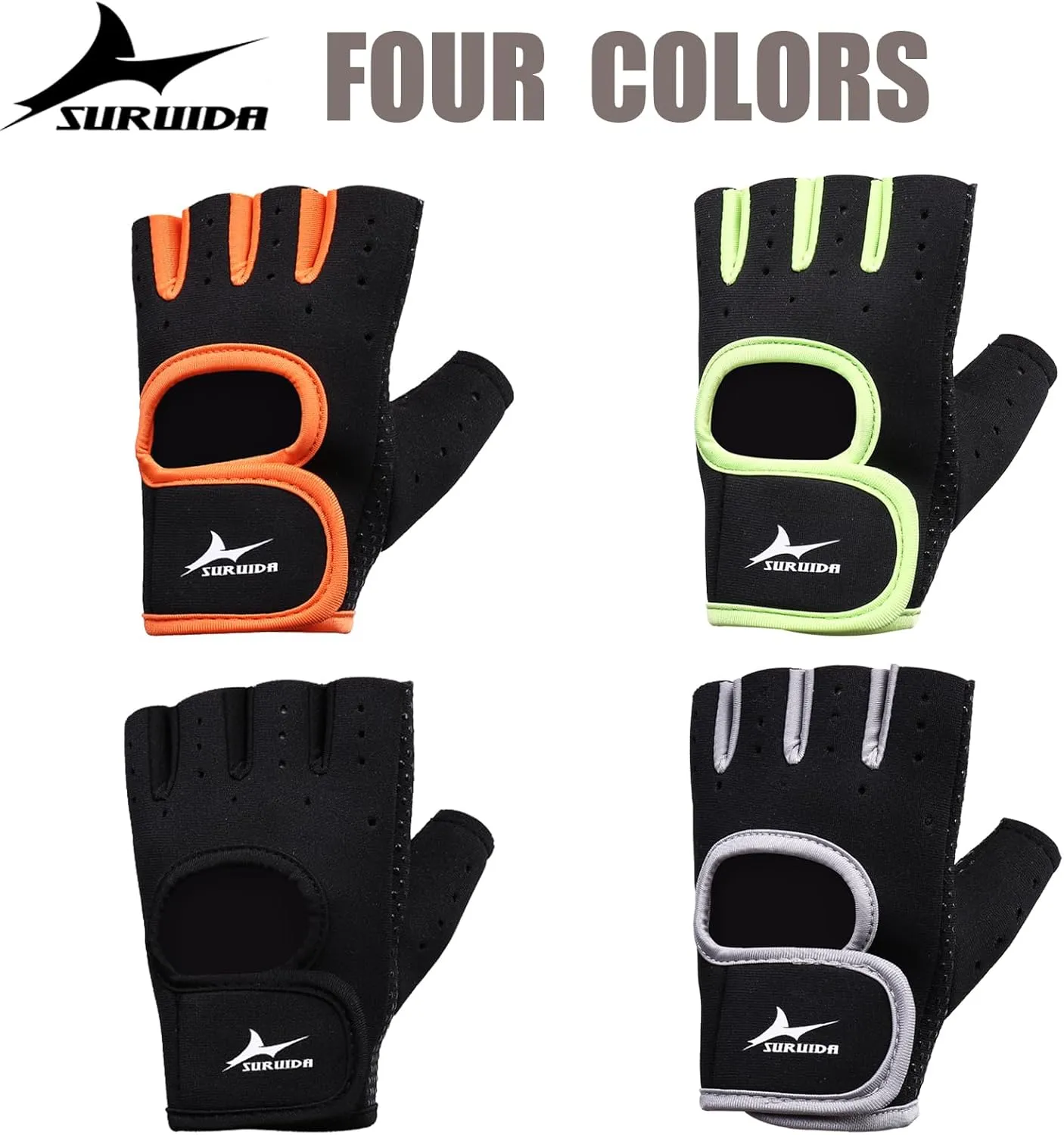 Weight Lifting Gym Workout Gloves with Wrist Wrap Support for Men & Women,Full Palm Protection,Sports Half Finger Gloves for Cycling,Training,Fitness