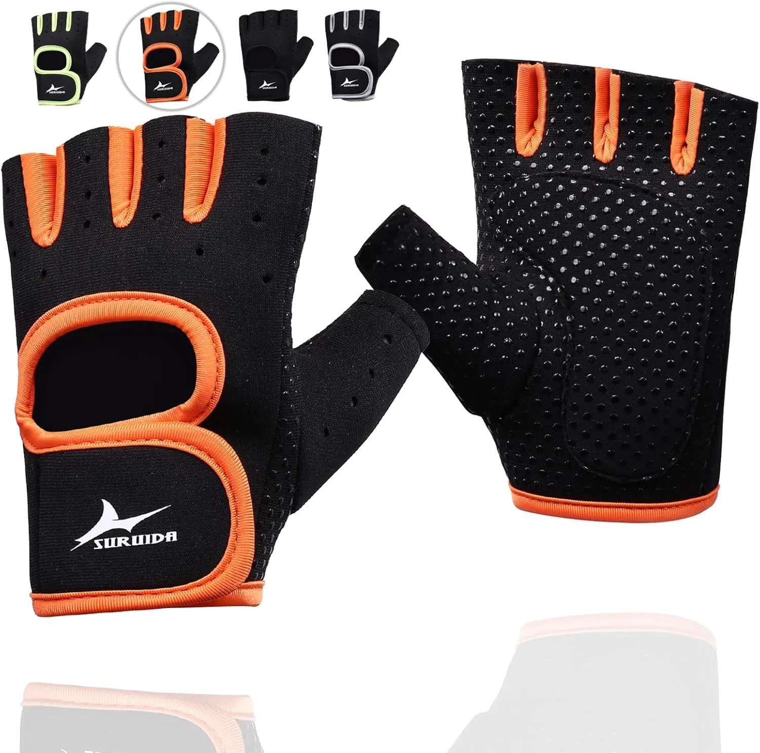Weight Lifting Gym Workout Gloves with Wrist Wrap Support for Men & Women,Full Palm Protection,Sports Half Finger Gloves for Cycling,Training,Fitness