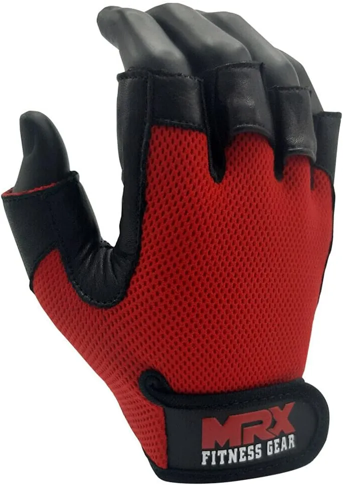 Weightlifting Gloves Leather Palm Grip Half Finger Body Building Gym Glove for Exercise Training Fitness Workout Men Women Lifts Made Spandex Materials, Including Genuine Amara Leather