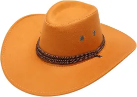 Women Men Classic Felt Wide Brim Western Cowboy Cowgirl Hat with Belt Buckle Outdoor Wide Brim Panama Hat