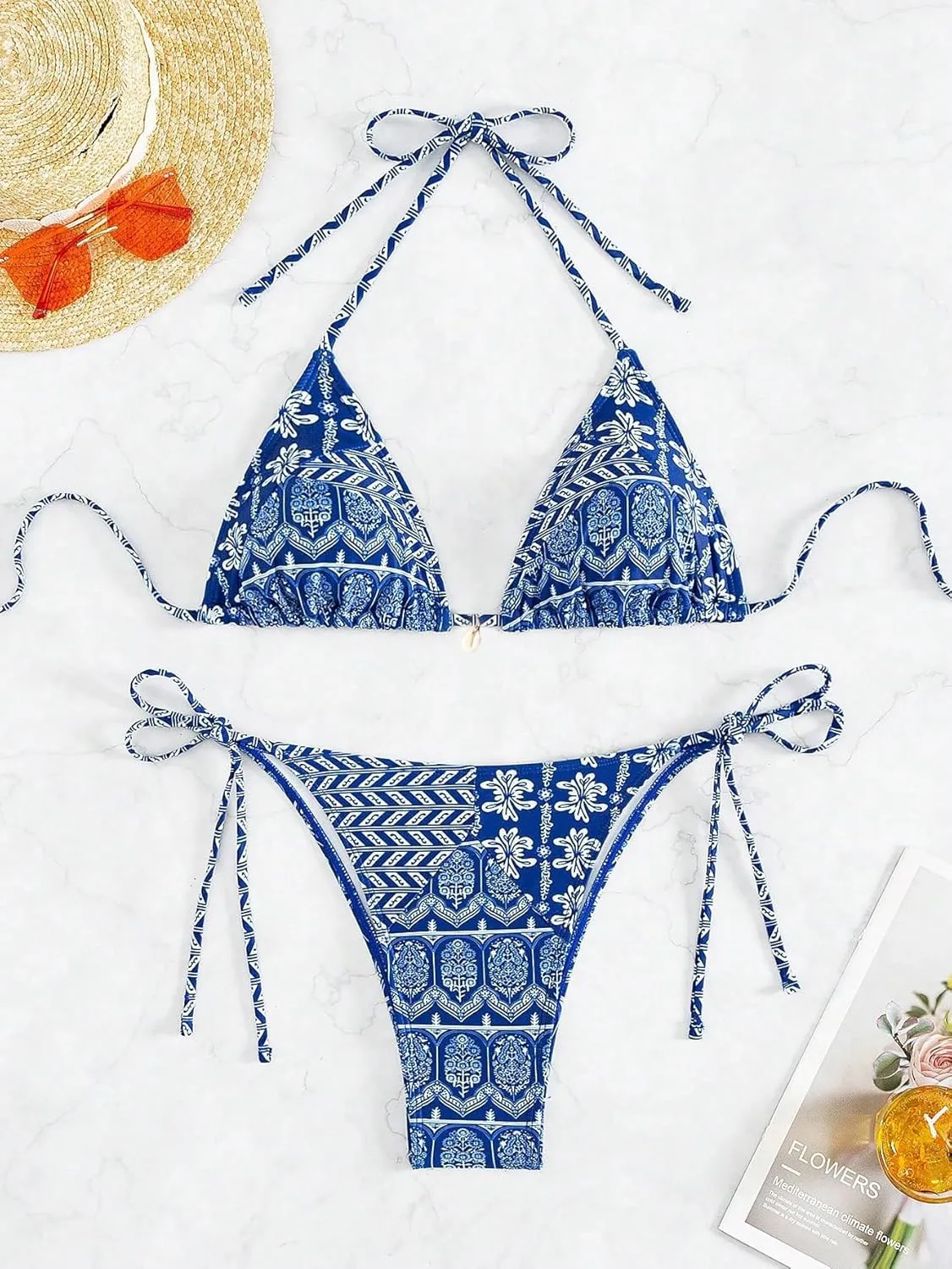 Women's Floral Printed Bikini Sets Boho Geometric Summer Swimsuit Bathing Suit