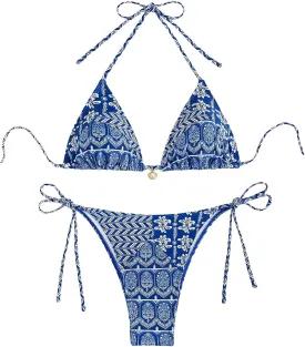 Women's Floral Printed Bikini Sets Boho Geometric Summer Swimsuit Bathing Suit
