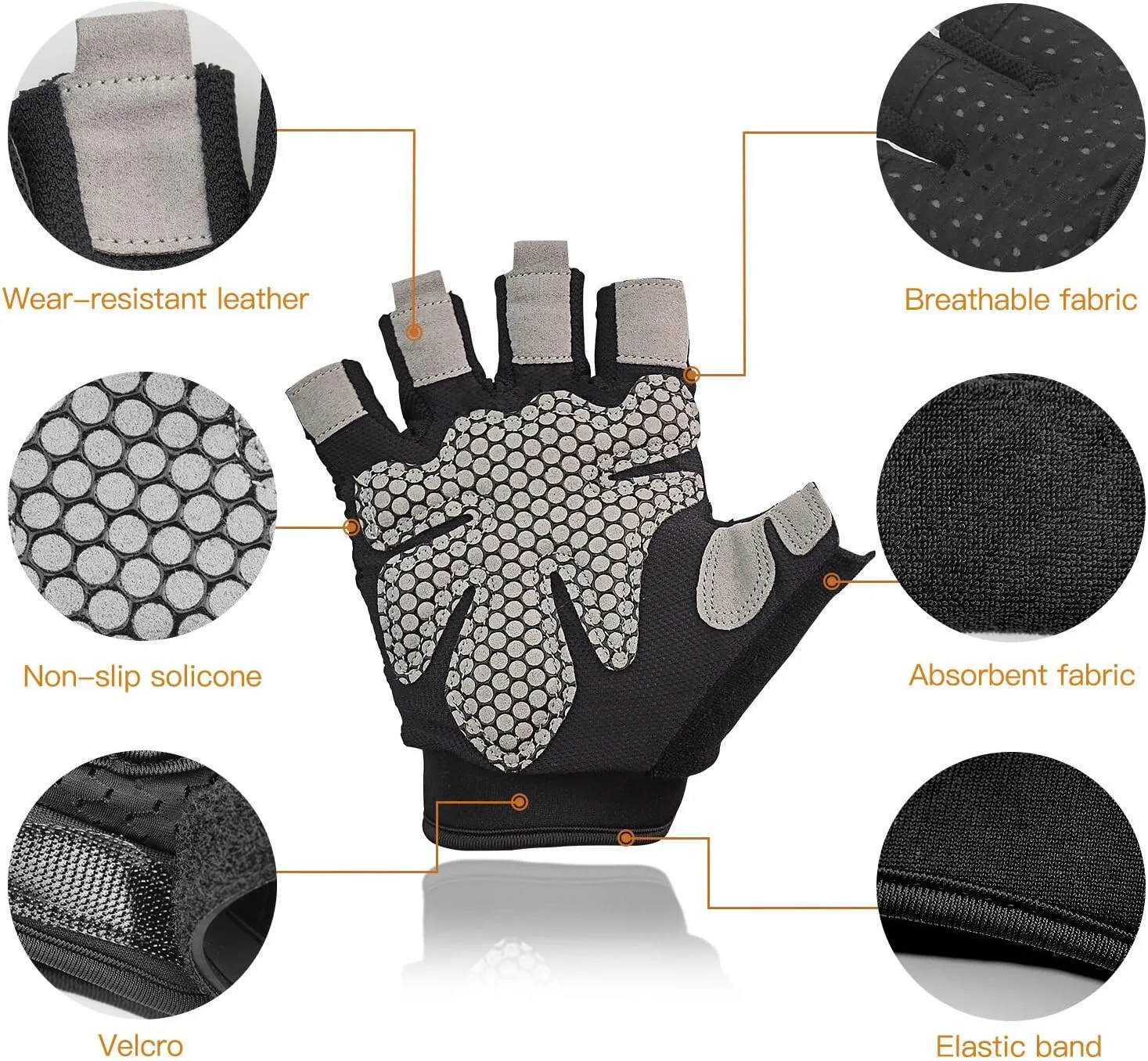 Workout Gloves Weight Lifting Gloves Palm Support Protection for Men Women, Exercise Gloves Sports for Training, Fitness, Gym, Black
