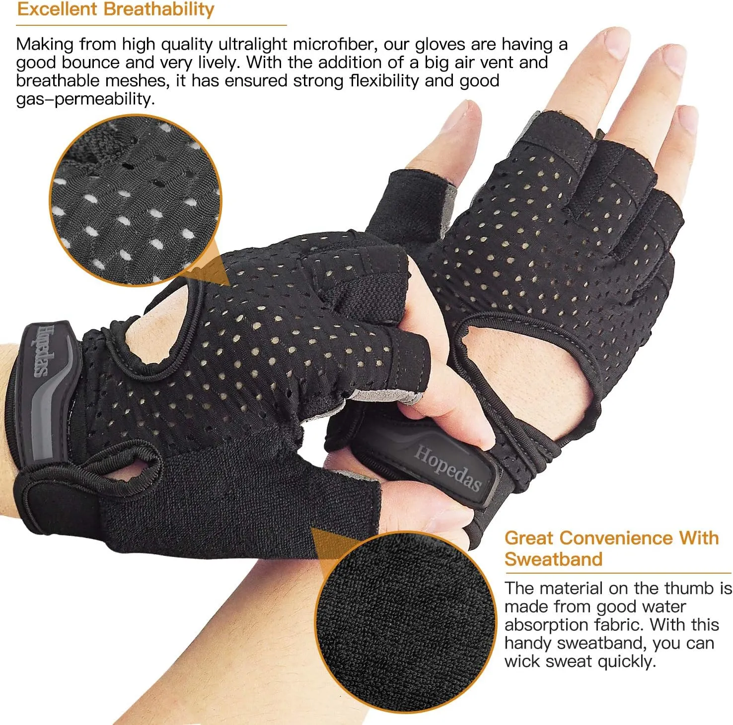 Workout Gloves Weight Lifting Gloves Palm Support Protection for Men Women, Exercise Gloves Sports for Training, Fitness, Gym, Black