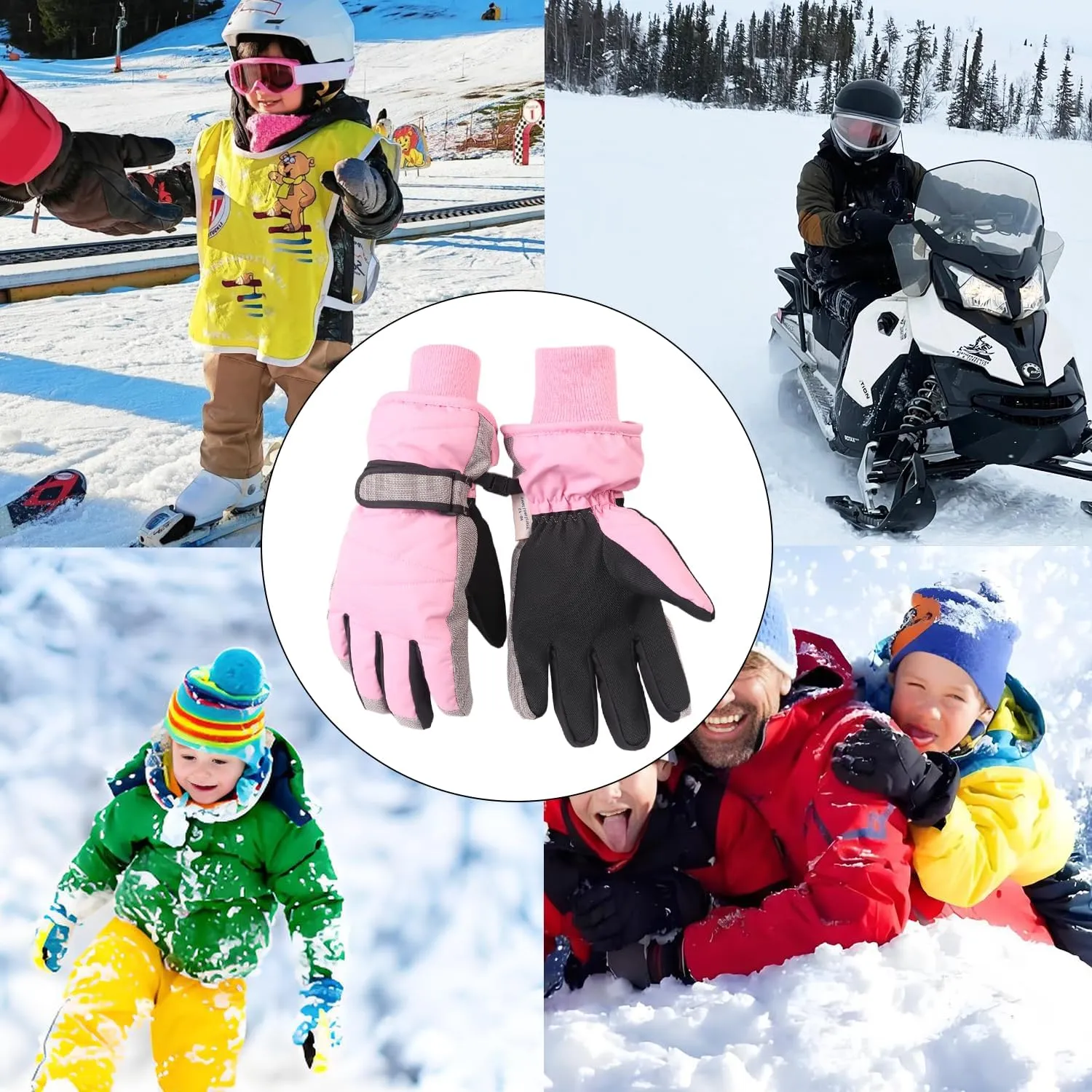 XTACER Kids Ski Snow Gloves Snowboard Winter Warm Cold Weather Gloves for Boys Girls Children