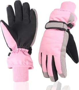 XTACER Kids Ski Snow Gloves Snowboard Winter Warm Cold Weather Gloves for Boys Girls Children