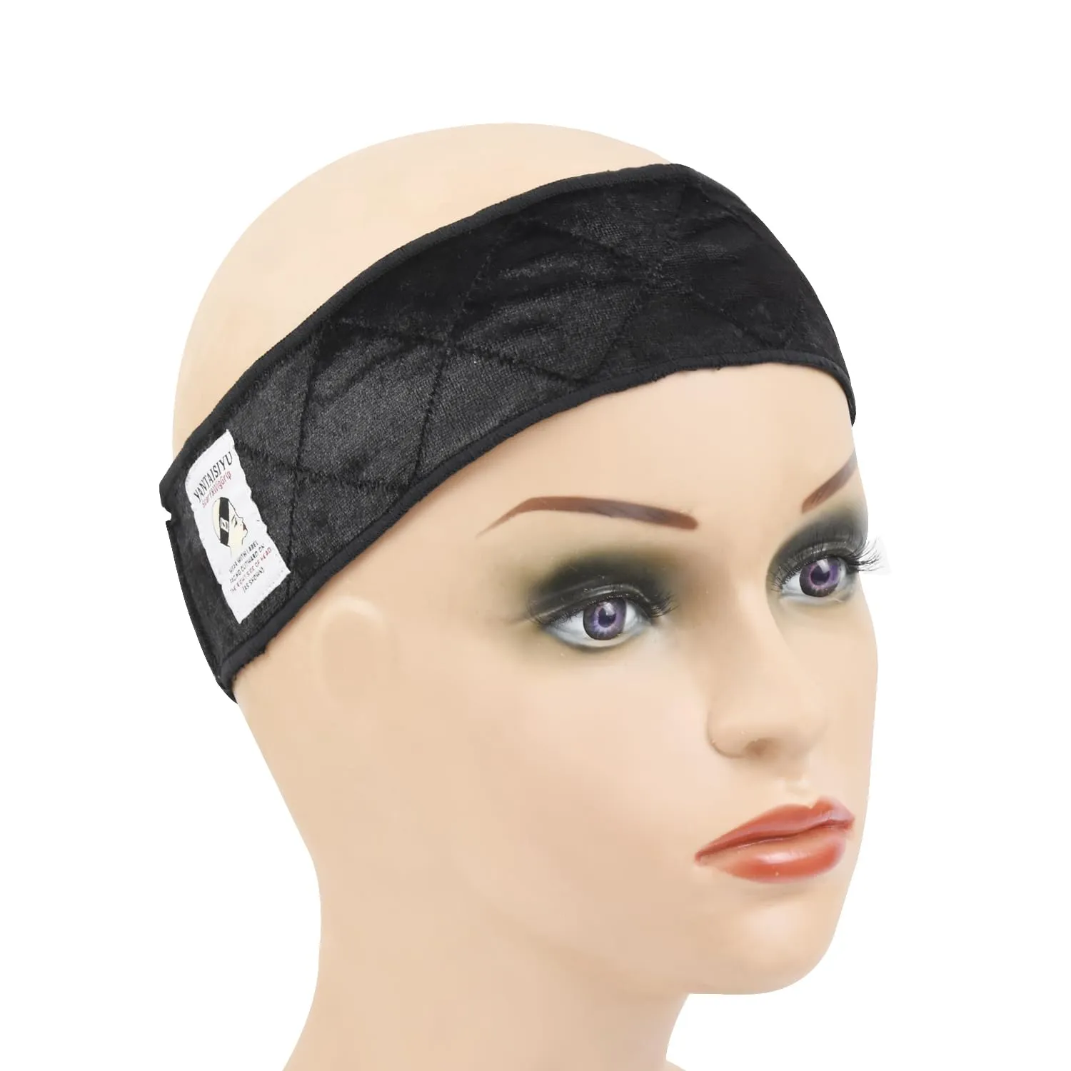 YANTAISIYU 1 Piece Wig Grip Headband Non-slip Scarf Adjustable Wig Grip Band for Women Wigs (Black)