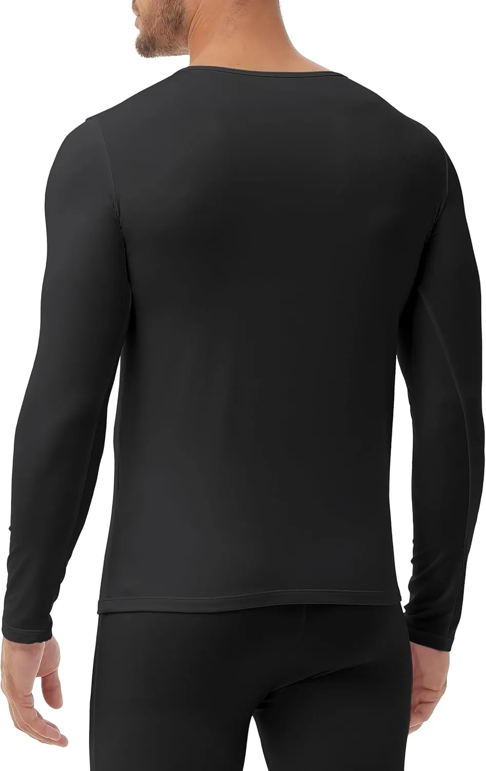 ZUTY 3 Pack Long Sleeve Thermal Shirts for Men Fleece Lined Soft Thermal Underwear Cold Weather Warm Base Layer Pajamas Tops